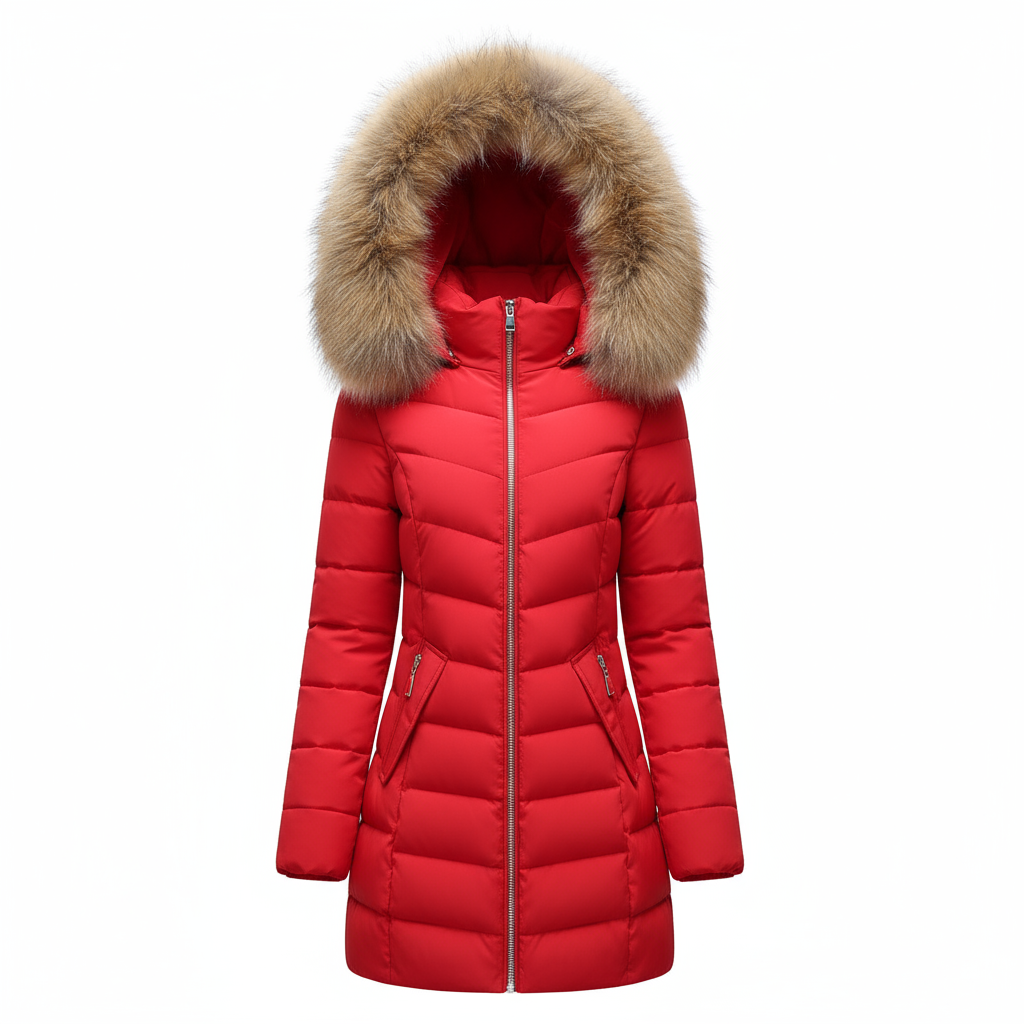 WW | Down Jacket with Fur Collar - Warm Winter Jacket