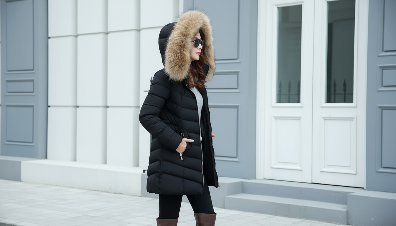 WW | Down Jacket with Fur Collar - Warm Winter Jacket
