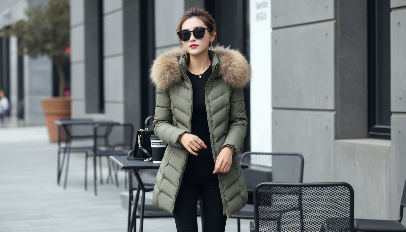 WW | Down Jacket with Fur Collar - Warm Winter Jacket