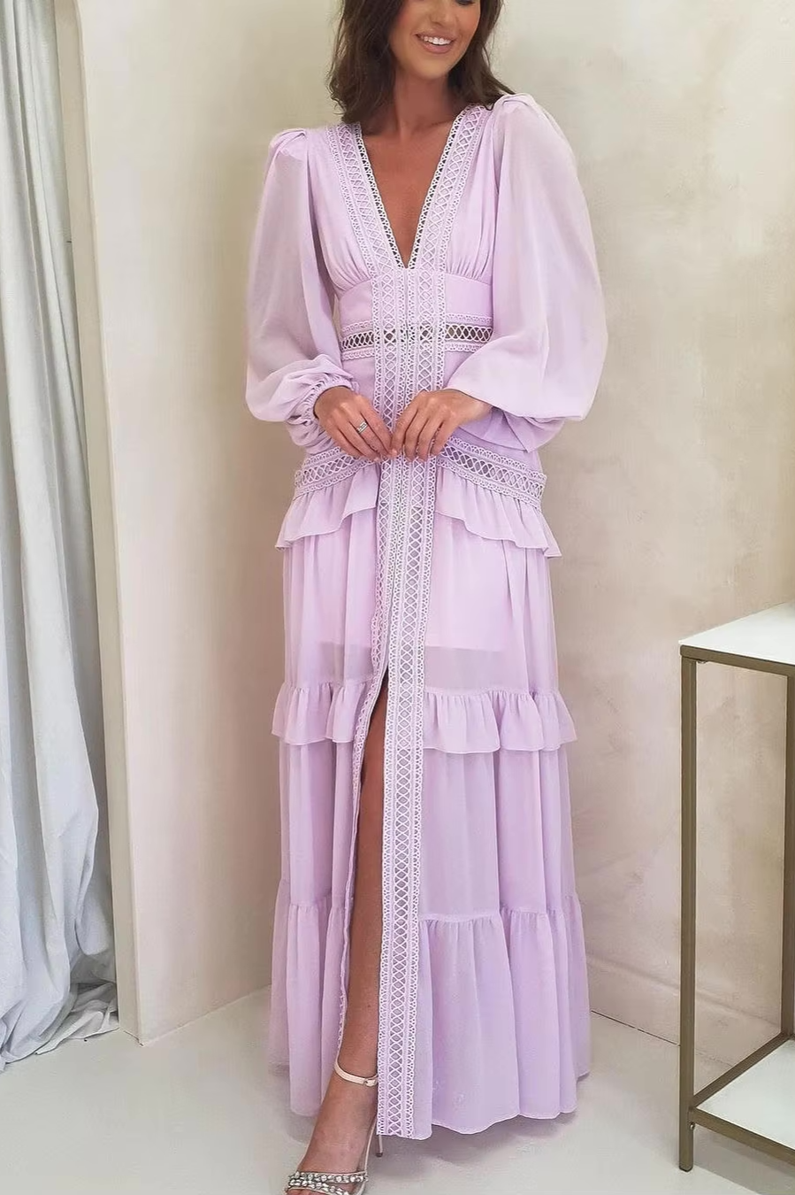 WW | Tiered Long-Sleeve Maxi Dress
