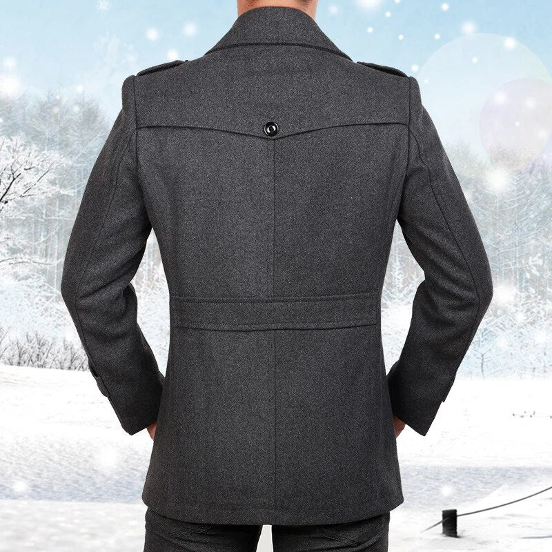 WW | Peacoat Double-breasted Wool Blend Tailored fit Lapel collar