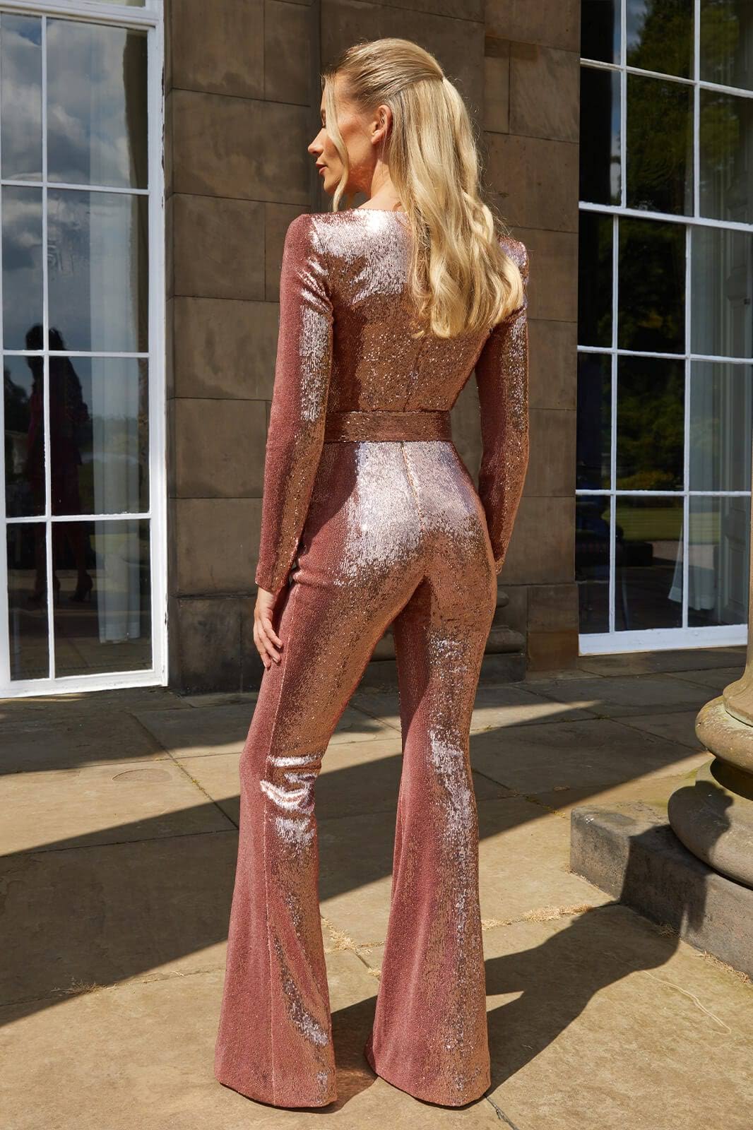WW - Sequin Long Sleeve Jumpsuit