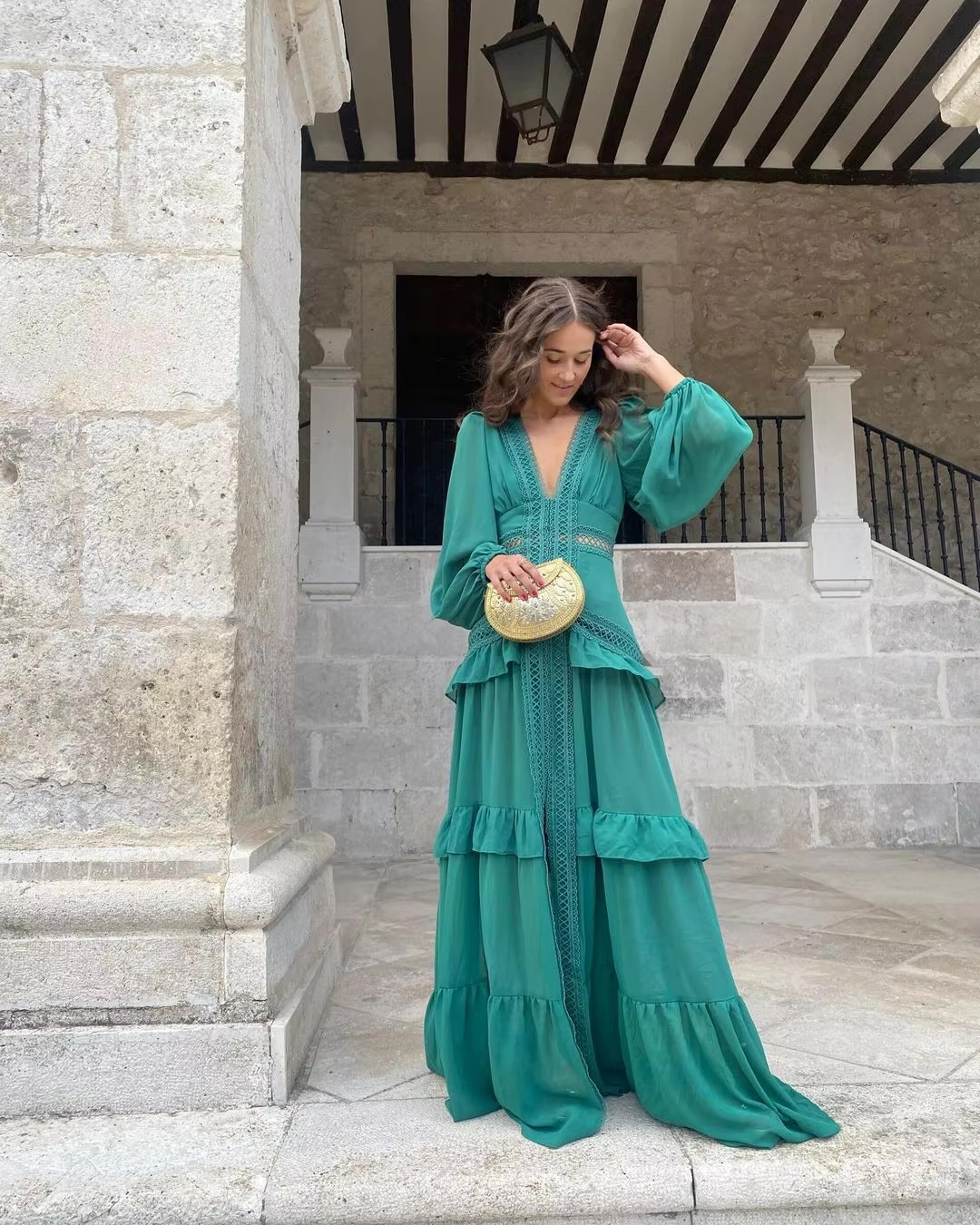 WW | Tiered Long-Sleeve Maxi Dress