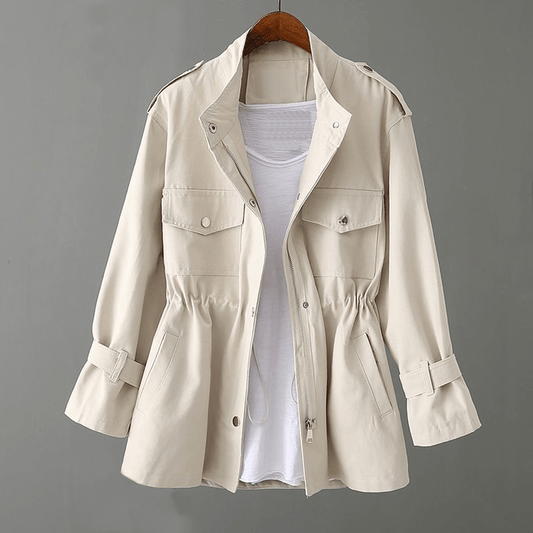 WW | Verstellbarer Tailleneinsatz Utility Trenchcoat Für Frauen