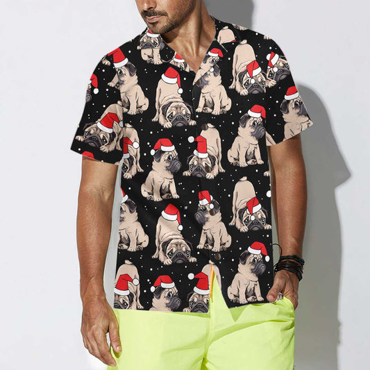 WW | Adorable Christmas Pug Puppies Christmas Hawaiian Shirt, Best Christmas Gift for Pug Lovers