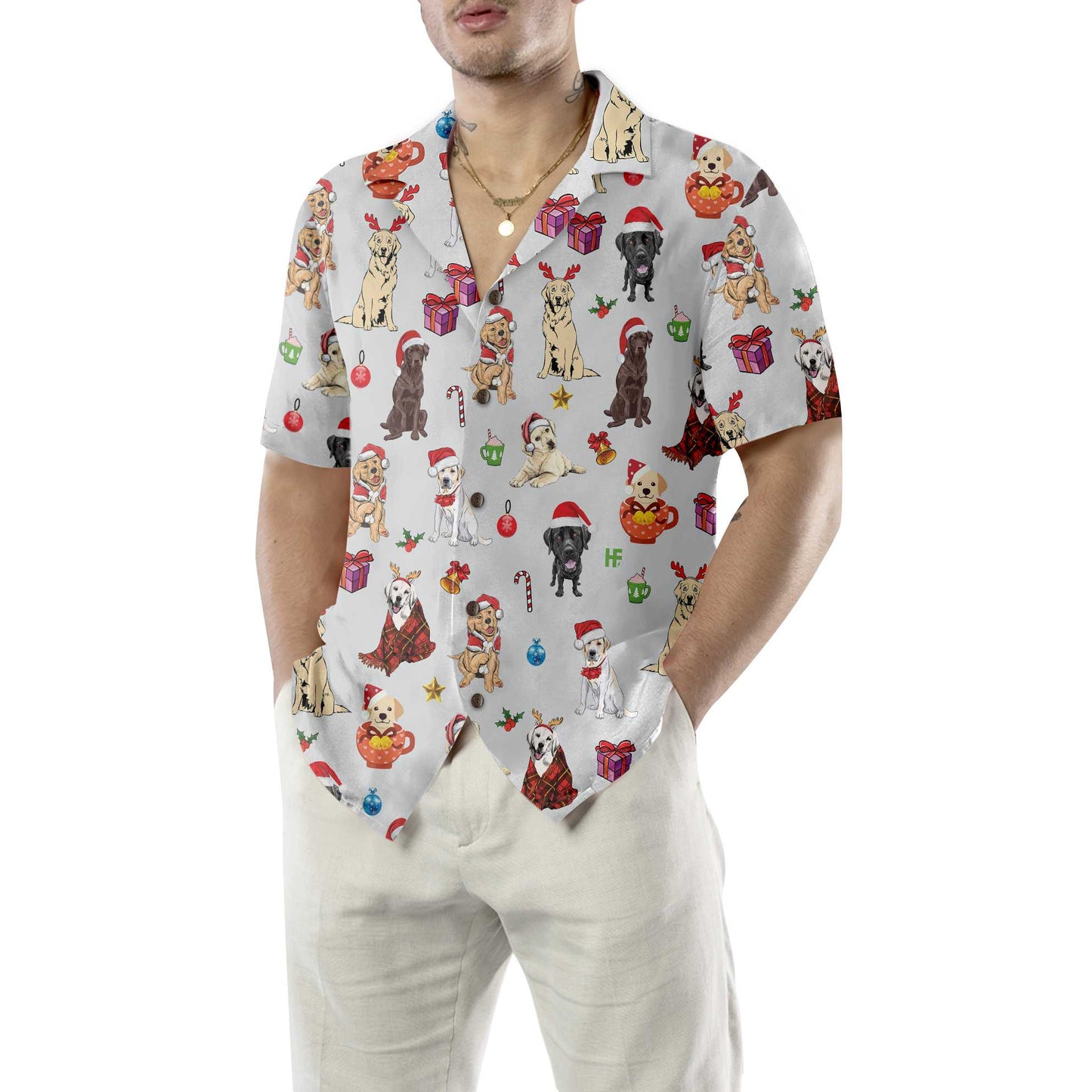 WW | Niedlicher Labrador Retriever Für Weihnachten Hawaiian Shirt, Lustiges Labrador Weihnachts Shirt, Bestes Weihnachtsgeschenk