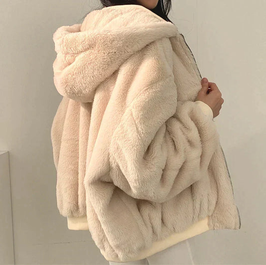WW | Damen Winterjacke mit Teddykragen - Gefütterte Übergangsjacke mit Reißverschluss