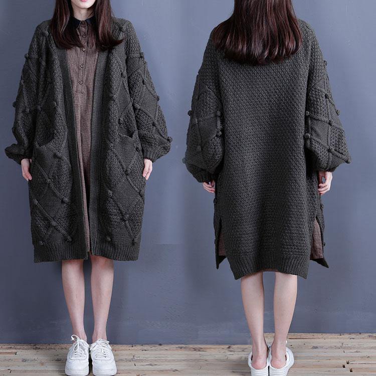 WW | Knit Sweat Tops Fashion Green Side Open Cardigans
