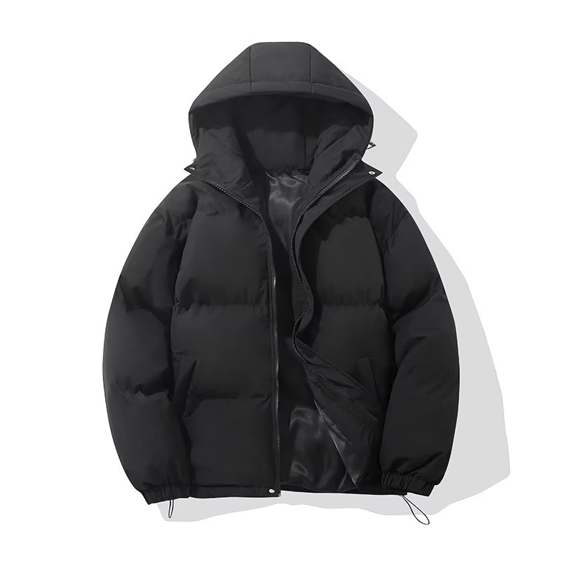 WW | Jacke Damen Hoher Kragen Kapuzen Reißverschluss Design Baumwollgefütterte Jacke