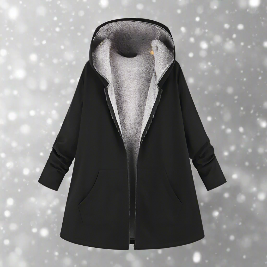 WW | Long Jacket Water-Repellent Soft Lining Hood Zipper Practical Pockets