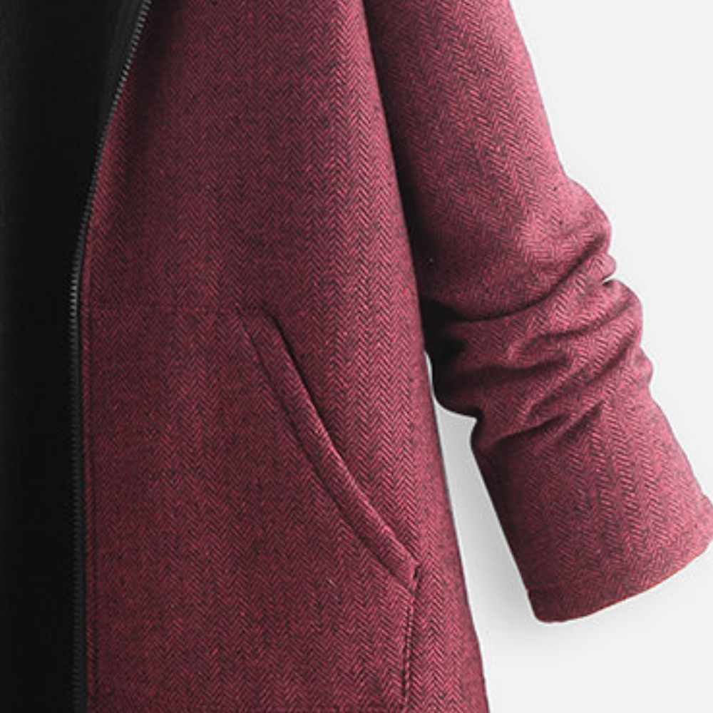 WW | Long Jacket Water-Repellent Soft Lining Hood Zipper Practical Pockets