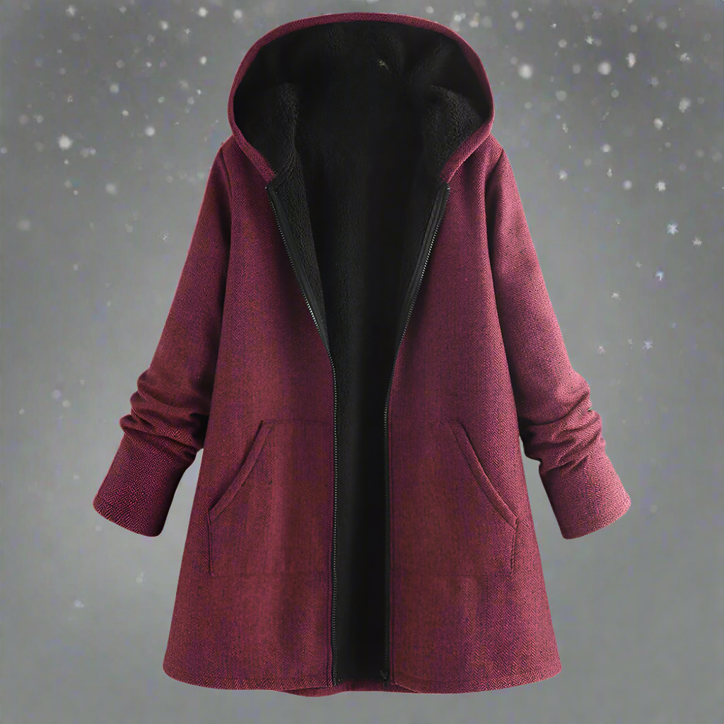 WW | Long Jacket Water-Repellent Soft Lining Hood Zipper Practical Pockets