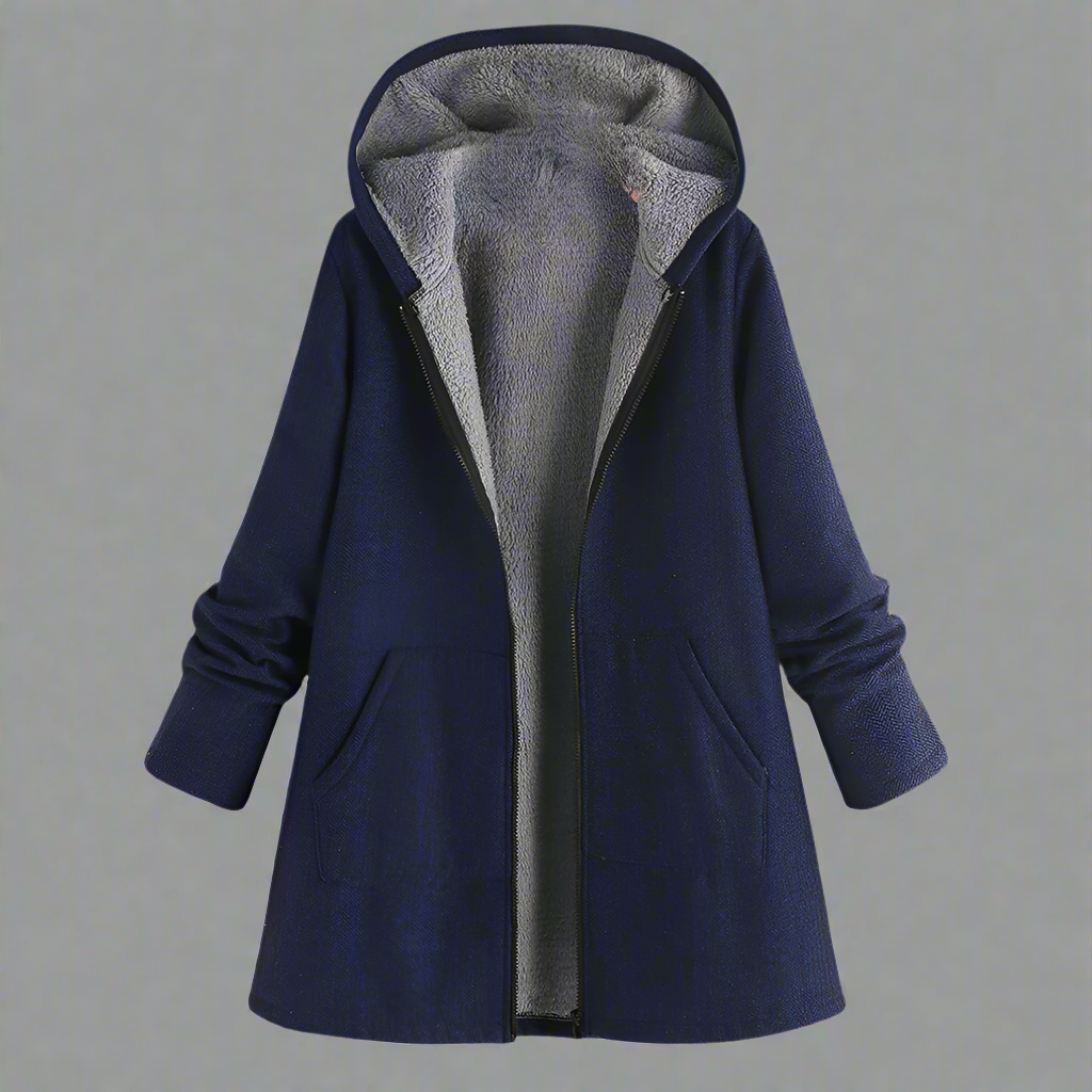 WW | Long Jacket Water-Repellent Soft Lining Hood Zipper Practical Pockets