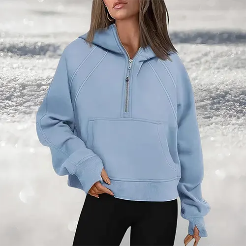 WW | Damen leicht pullover mit halbzipper für Stil und Komfort