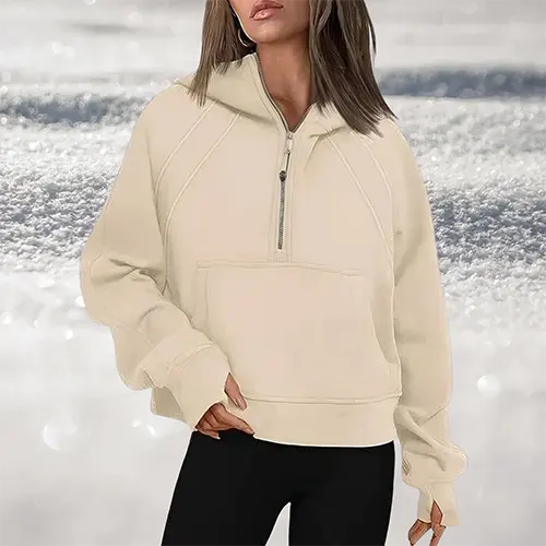 WW | Damen leicht pullover mit halbzipper für Stil und Komfort