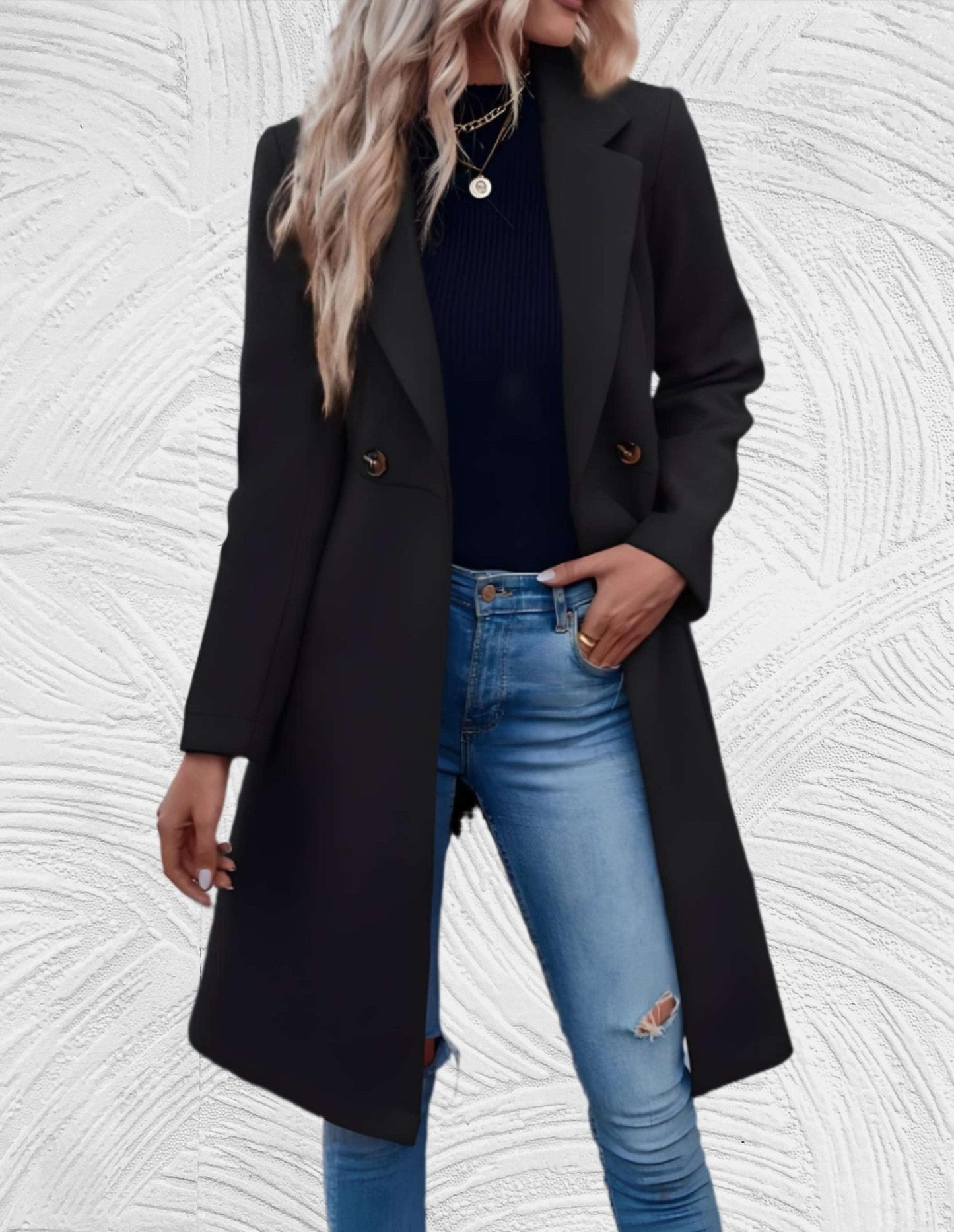 WW | Zweireihiger Trenchcoat - Taillierte Passform - Leichtes Design - Herbst- und Frühlings-Essential