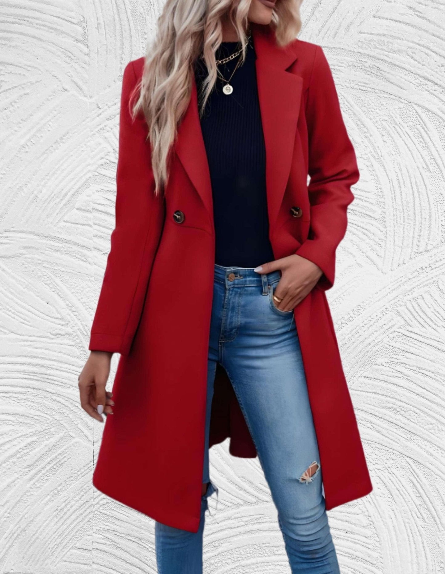 WW | Zweireihiger Trenchcoat - Taillierte Passform - Leichtes Design - Herbst- und Frühlings-Essential