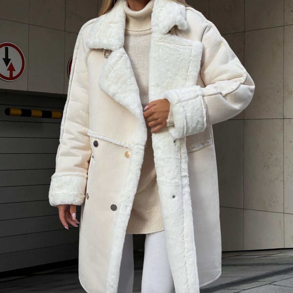 WW | Elegant Long Plush Jacket For Women