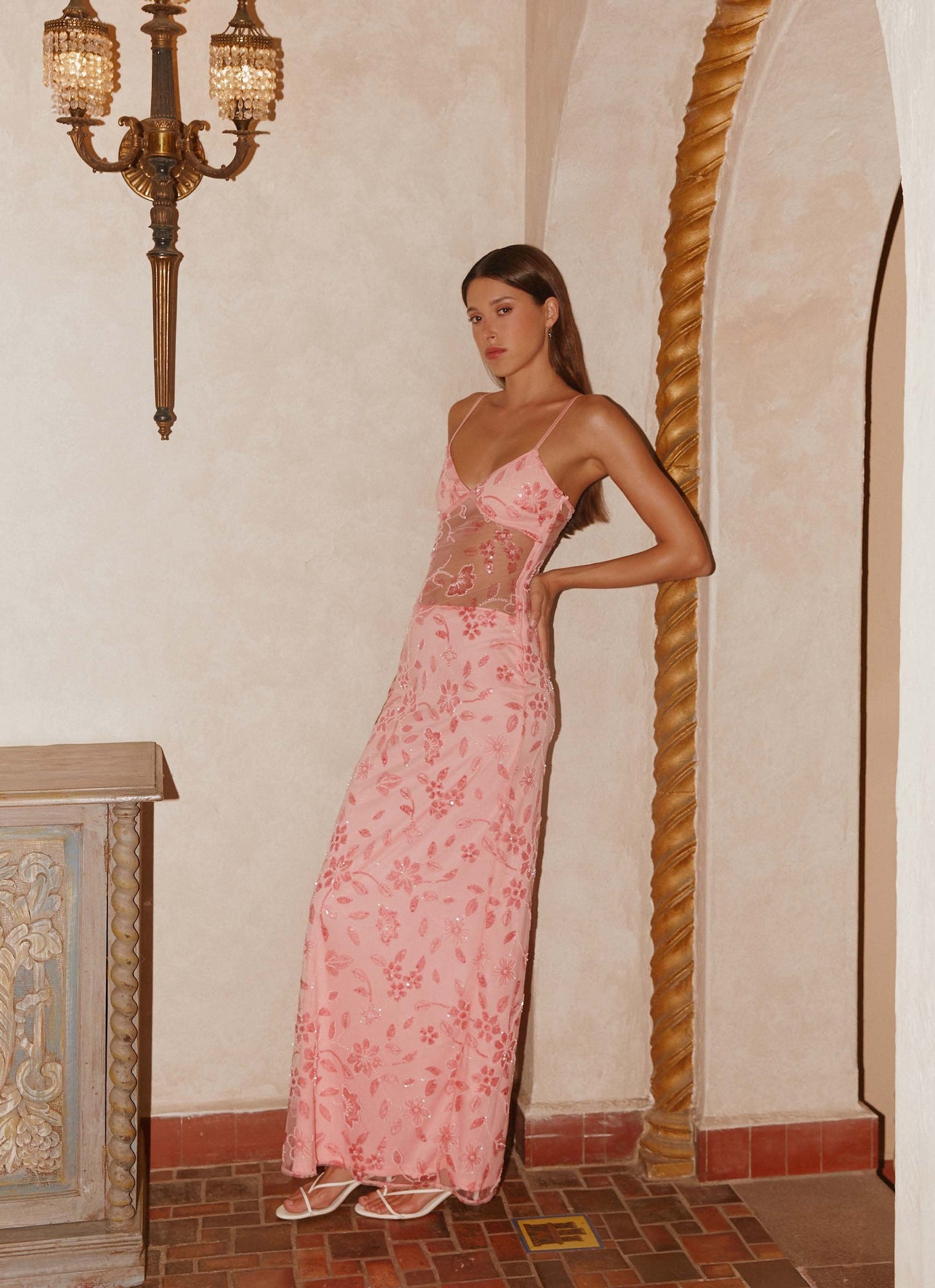 Laura | Transparent Floral Maxi Dress