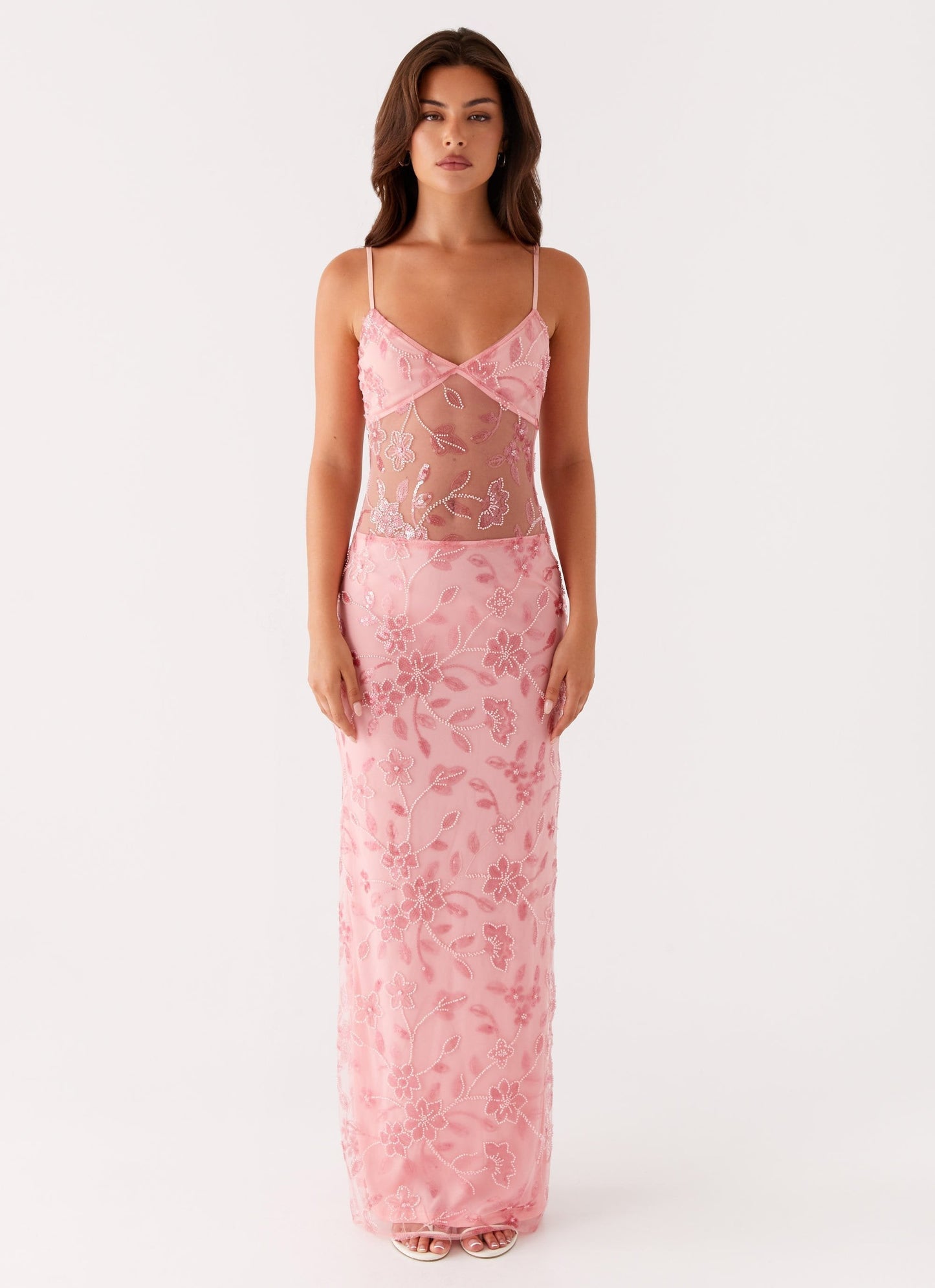 Laura | Transparent Floral Maxi Dress