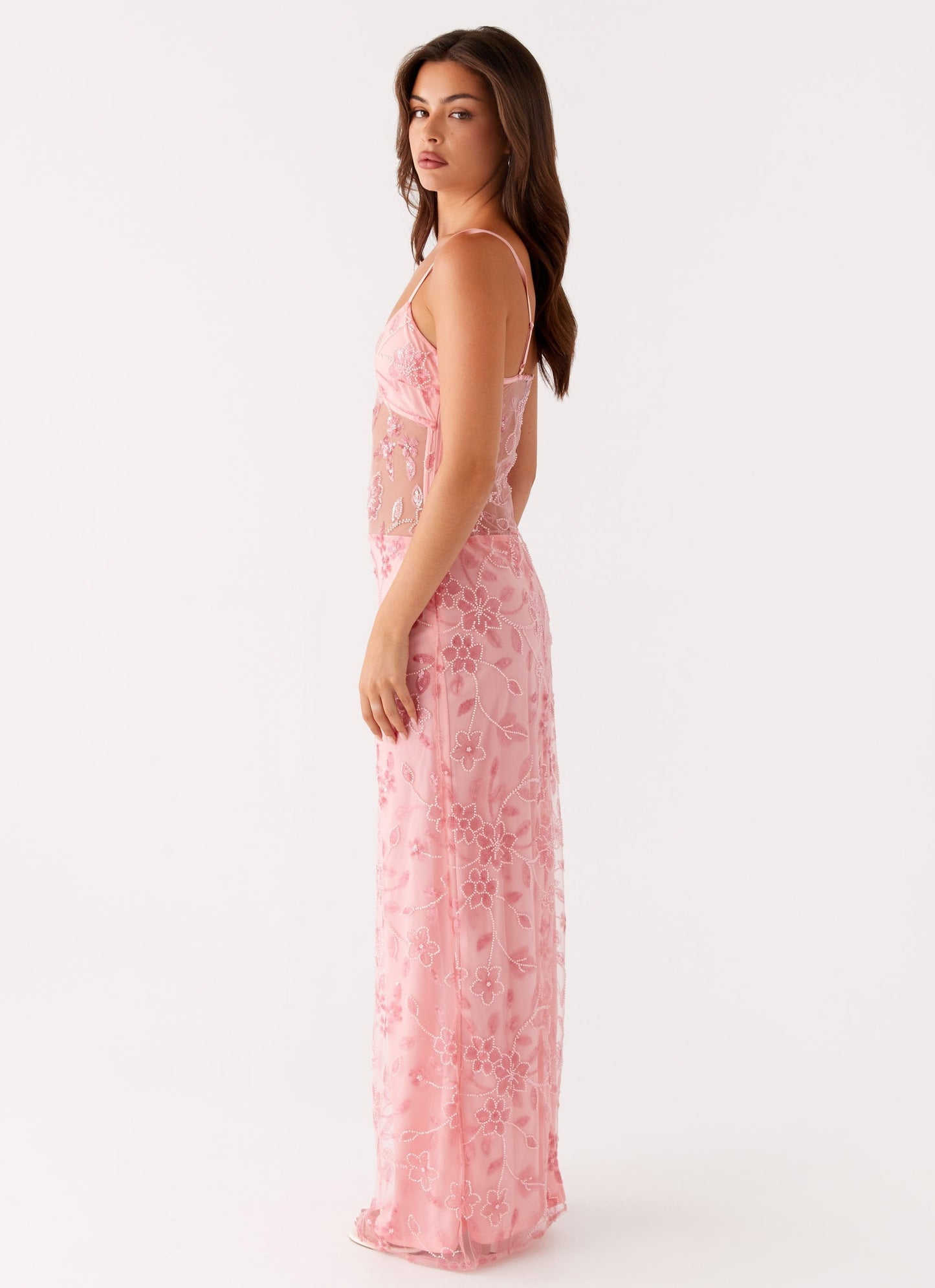 Laura | Transparent Floral Maxi Dress