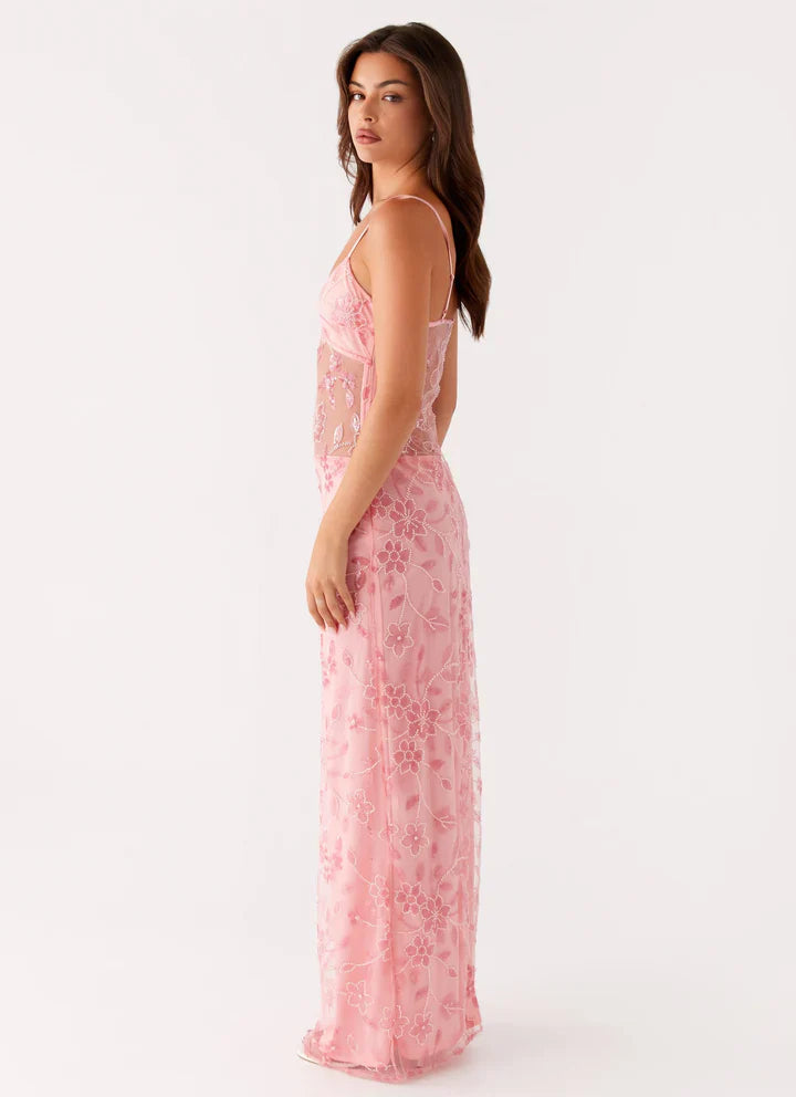 Lila™ | Transparent Floral Maxi Dress