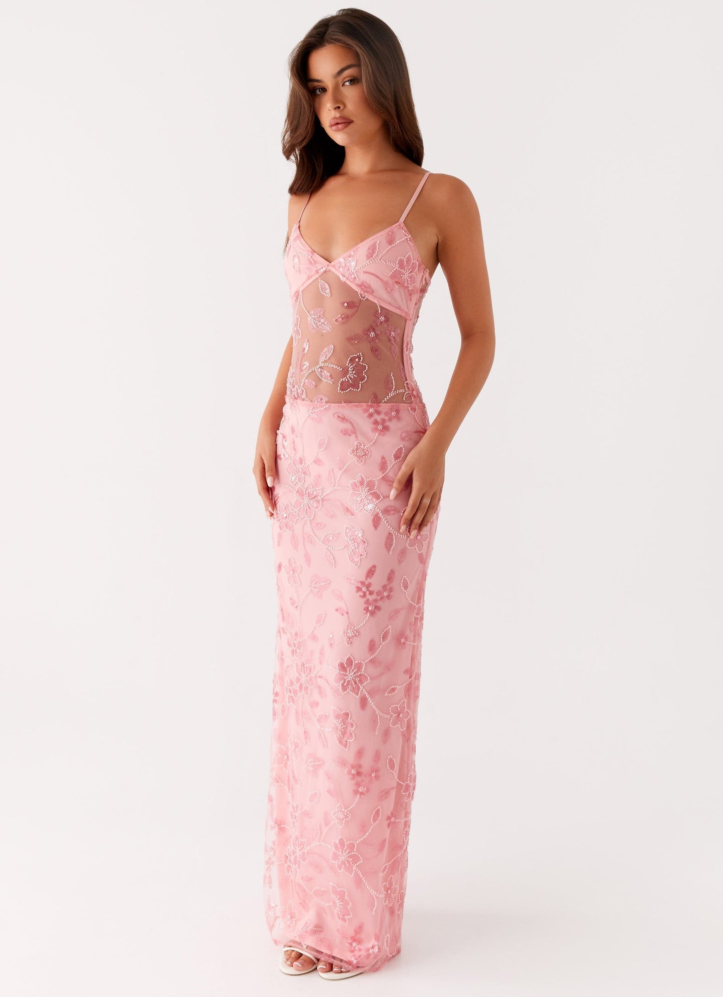 Laura | Transparent Floral Maxi Dress