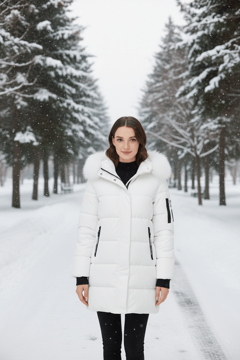 WW | Winter jacket with faux fur parka collar