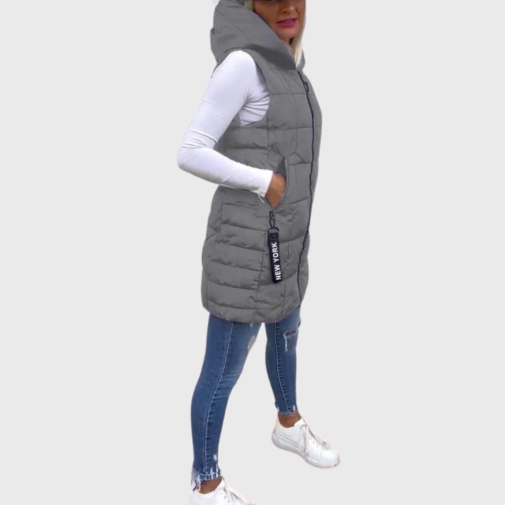 WW | Damen Ärmellose Gepolsterte Winterjacke
