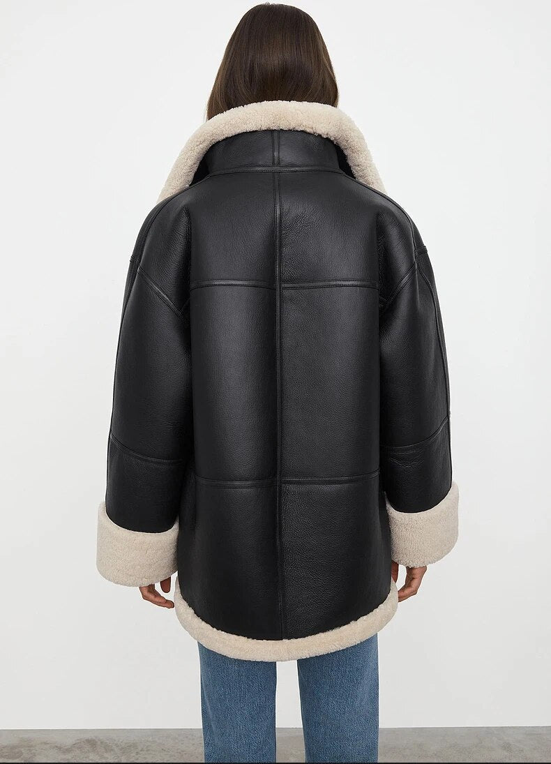 WW | Damen Warme Winterjacke mit Pelzkragen und Weicher Fütterung