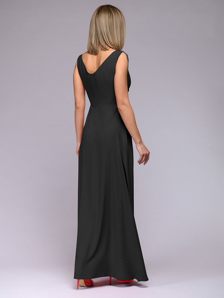 WW | Elegant Maxi Dress With Deep V-neck And Slit