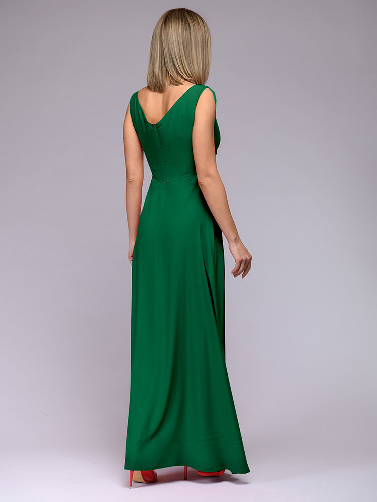 WW | Elegant Maxi Dress With Deep V-neck And Slit
