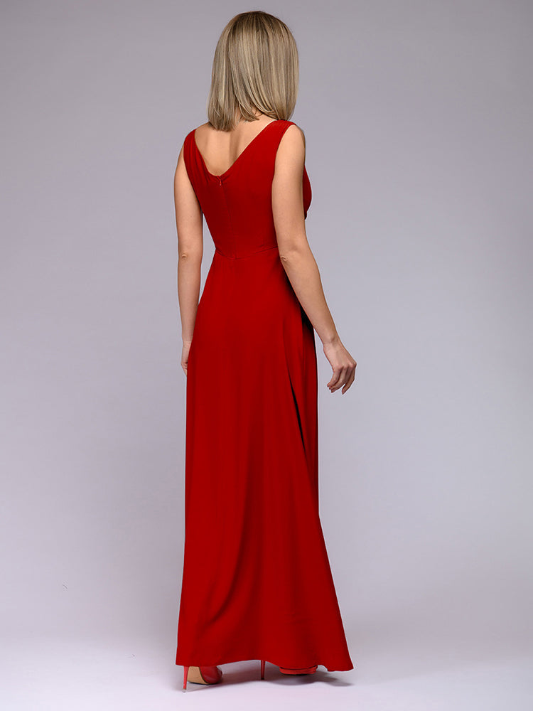 WW | Elegant Maxi Dress With Deep V-neck And Slit