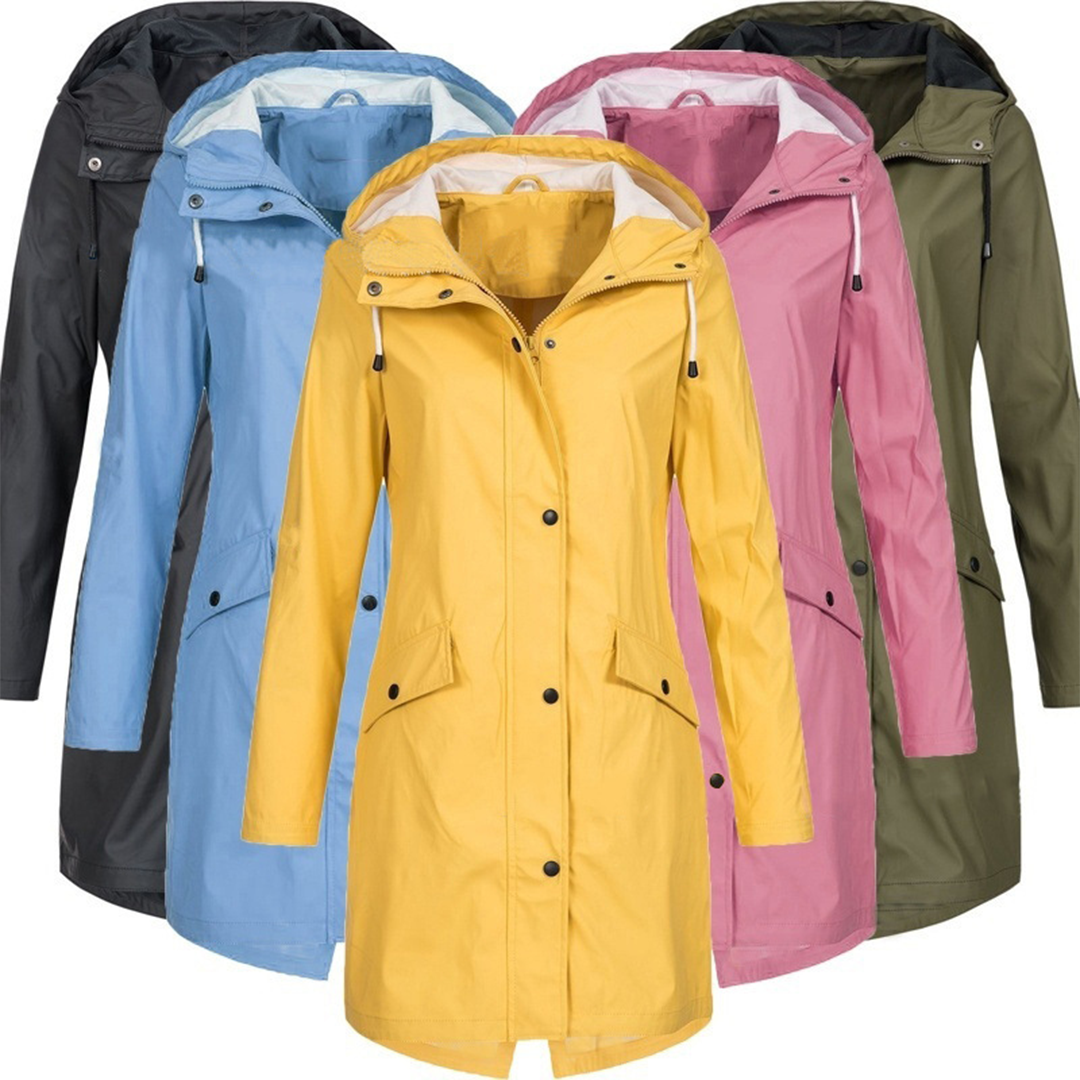 WW | Waterproof Hooded Raincoat for Women Lightweight and Windproof