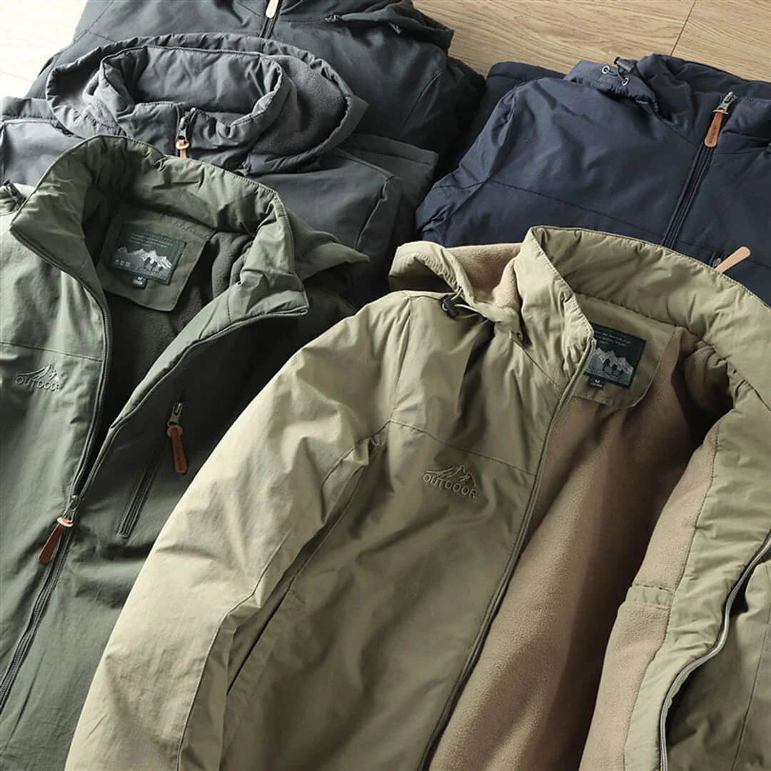 WW |  Outdoorjacke mit Fleece-Innenfutter - Winddichte & Wasserabweisende Übergangsjacke mit Kapuze