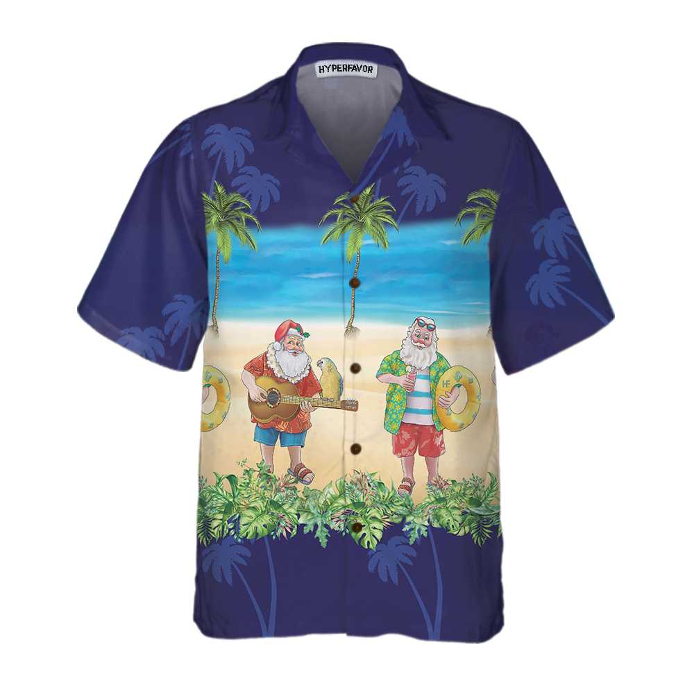 WW | Aloha-Shirt Santa Hawaiian Shirt, Lustiges Santa Weihnachtsurlaub Shirt, Bestes Geschenk für Weihnachten