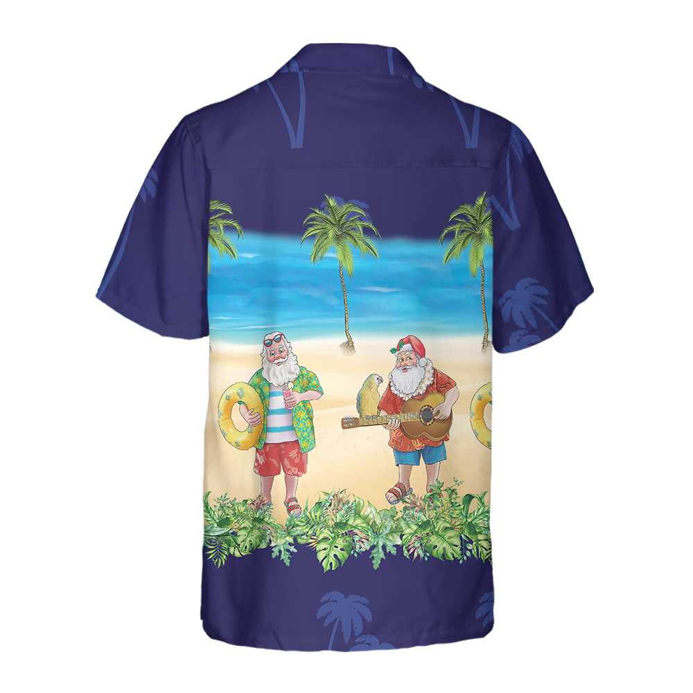 WW | Aloha-Shirt Santa Hawaiian Shirt, Lustiges Santa Weihnachtsurlaub Shirt, Bestes Geschenk für Weihnachten