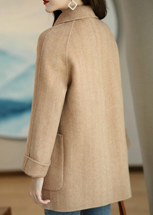 WW | Damen Wollmischung Trenchcoat mit doppelter Knopfleiste und Reverskragen