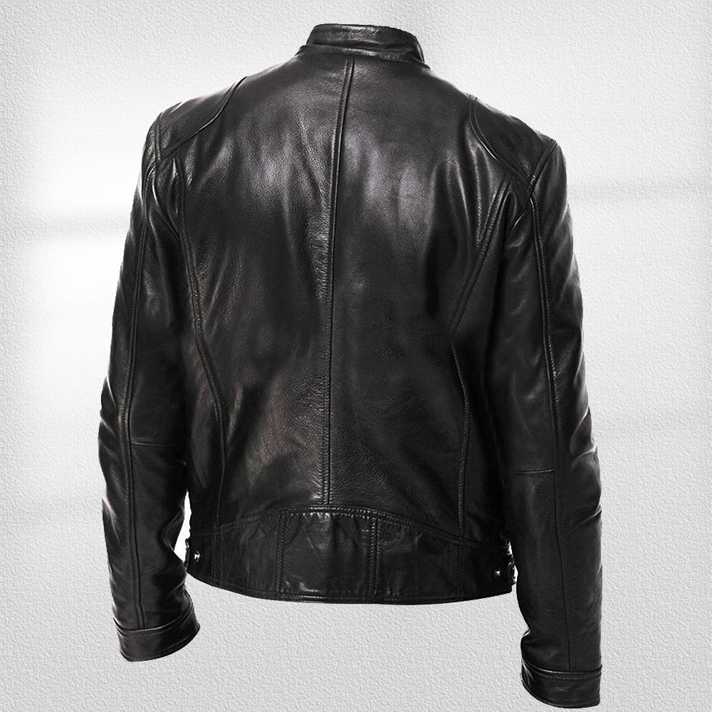 WW | Stehkragen, Trendige Lederjacke, Hübsche Motorrad-Lederjacke