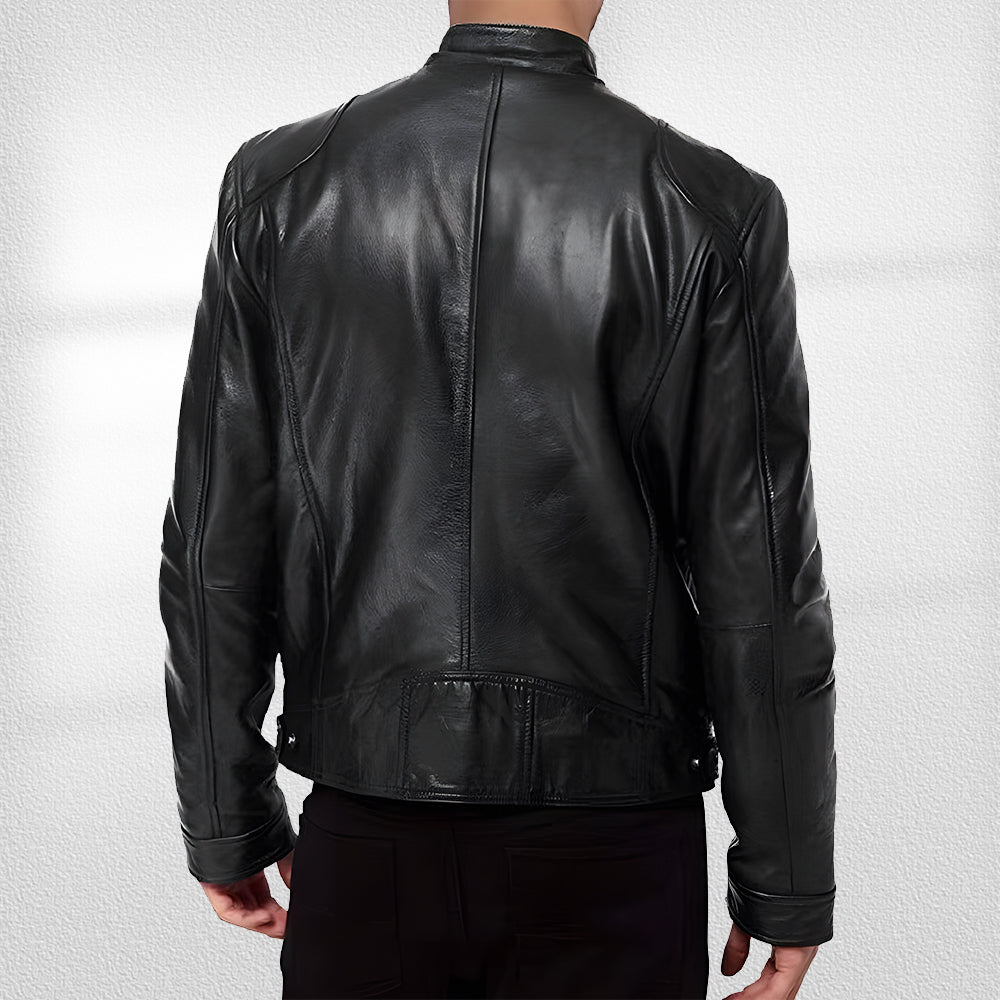 WW | Stehkragen, Trendige Lederjacke, Hübsche Motorrad-Lederjacke