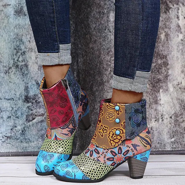 WW | Bunte Patchwork-Stiefeletten