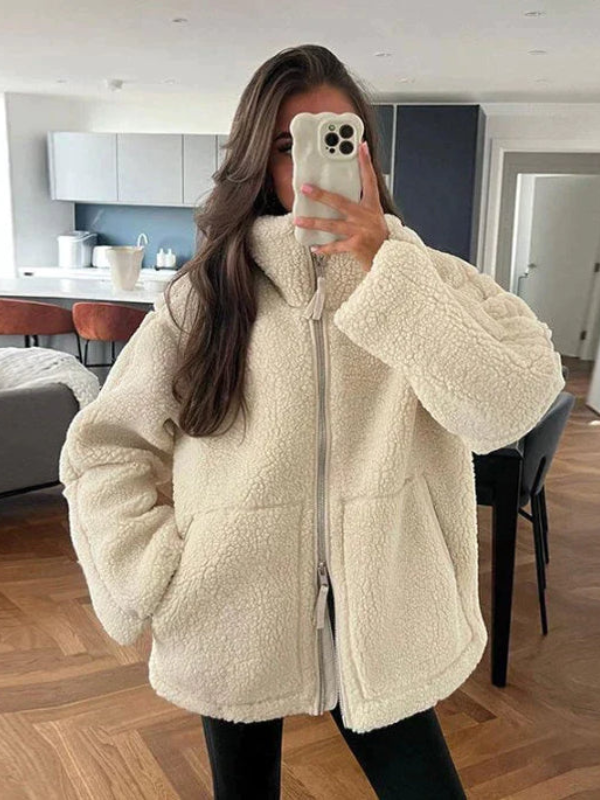 WW | Oversized Sherpa Fleece Jacket Ultra-soft and stylish for cold weather