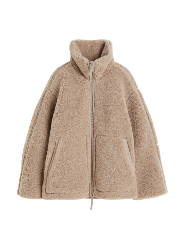 WW | Oversized Zip-Up Winter Jacket with High Collar Design