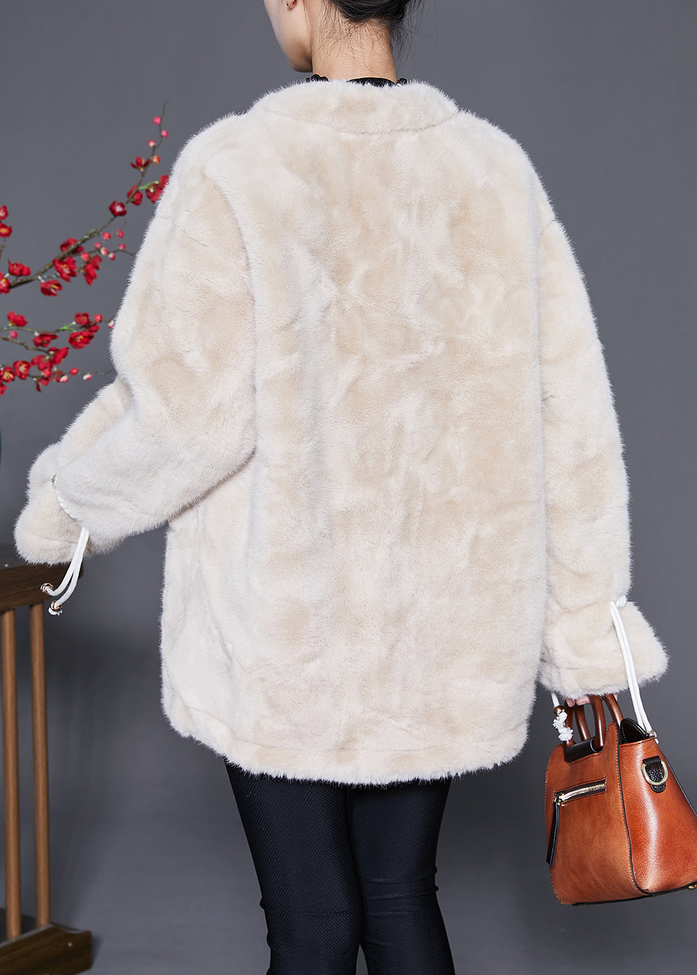 WW | Warm Mink Velvet Coats with Tassels, Button Closure, Winter