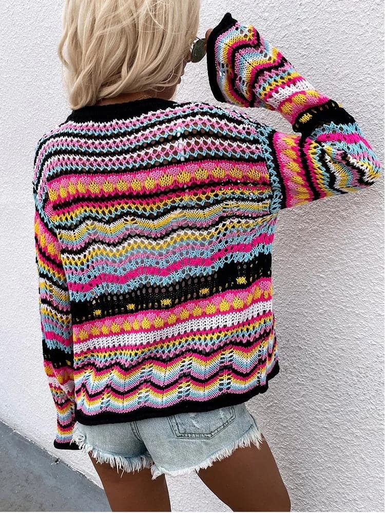 WW | Cardigan - Gestrickt mit Knopfverschluss - Leicht und Atmungsaktiv - Lockere Passform