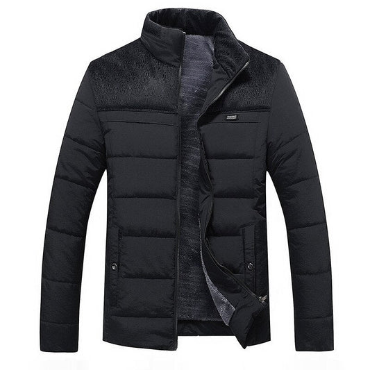 WW | Men's Winter Jacket with High Collar and Zipper Design