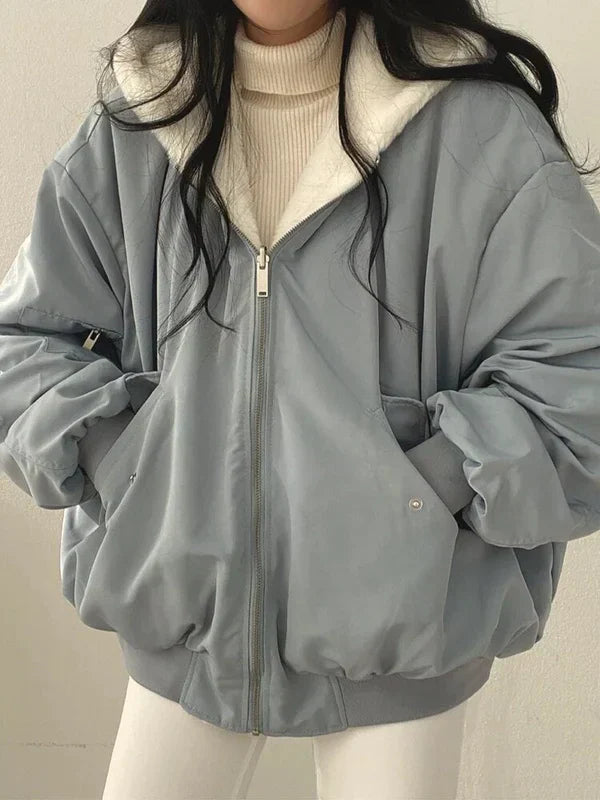 WW | Schicke Winter stilvolle dicke Jacke mit wendbarer Funktion für Frauen