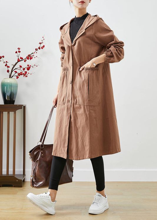 WW | Kaffee Kapuzen Taschen Baumwolle Trenchcoats
