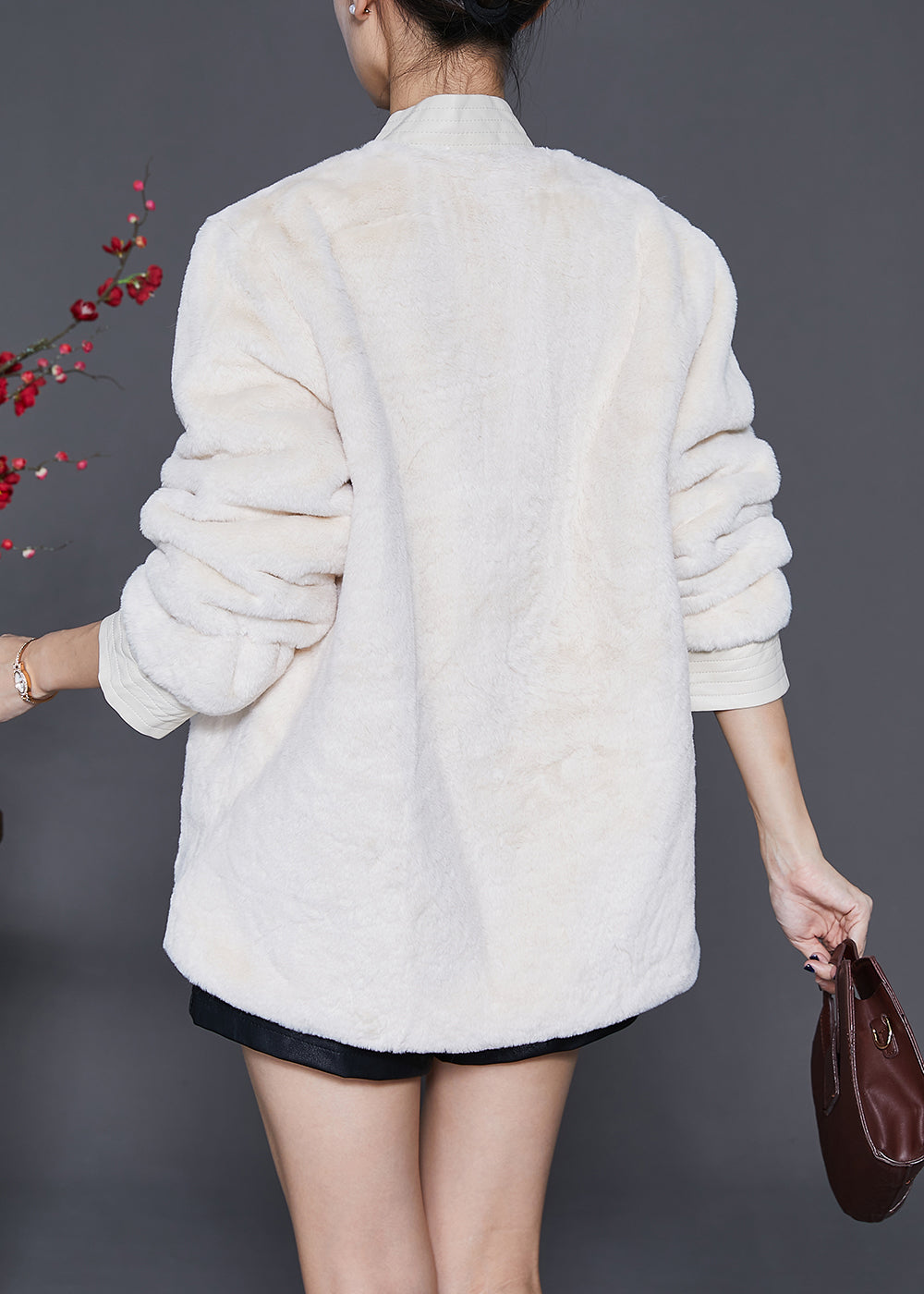 WW | White Oversized Warm Fluffy Fur Coats Winter