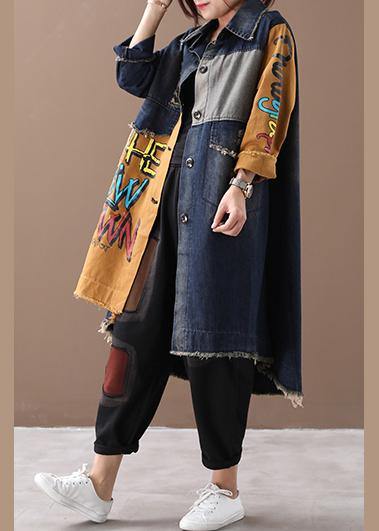WW | Revers Loch Feine Mäntel Frauen gelb Buchstabe Plus Size Kleidung Jacken